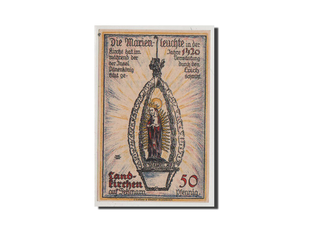 Banknote, Germany, Landkirchen auf Fehmarn Gemeinde, 50 Pfennig, UNC(65-70)