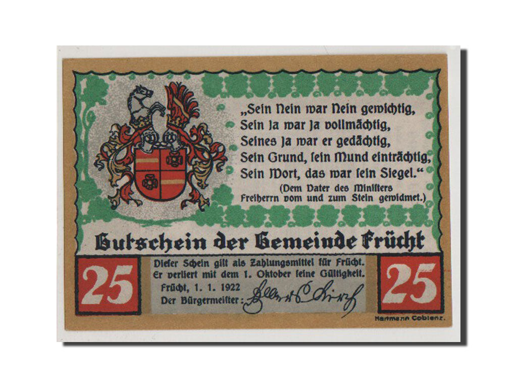 Germany, Hessen-Nassau, 25 Pfennig, 1922, UNC(65-70), Mehl #399.1
