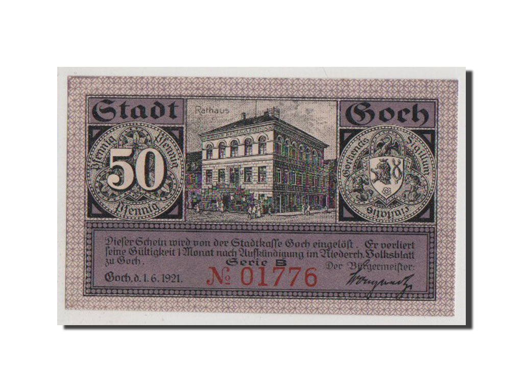 Banconote, Germania, Goch, 50 Pfennig, 1921, FDS, Mehl:445.2a