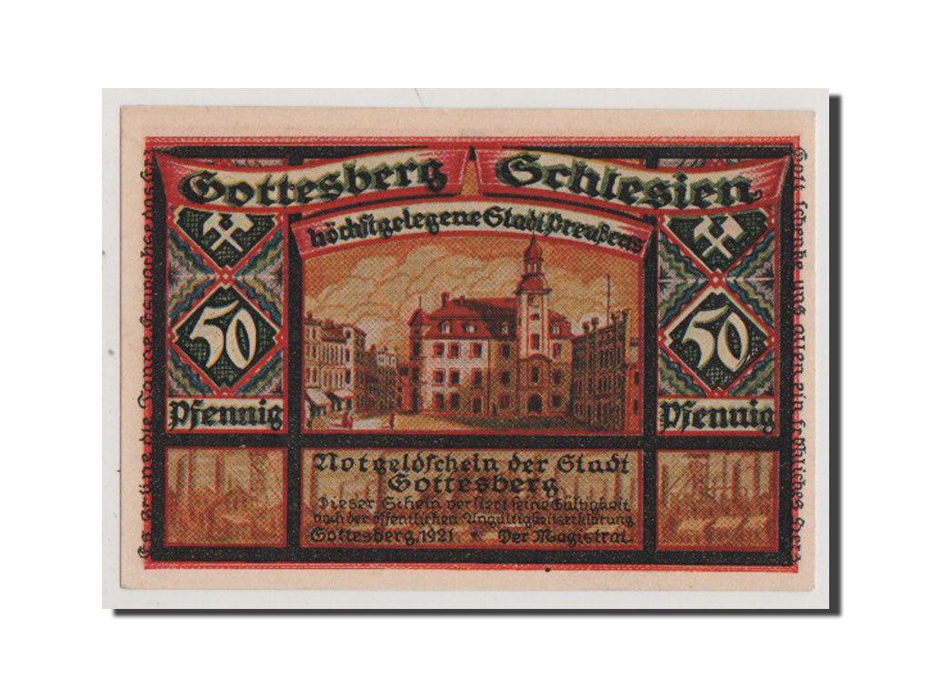 Banknote, Germany, Gottesberg Stadt, 50 Pfennig, 1921, UNC(65-70), Mehl:458.1