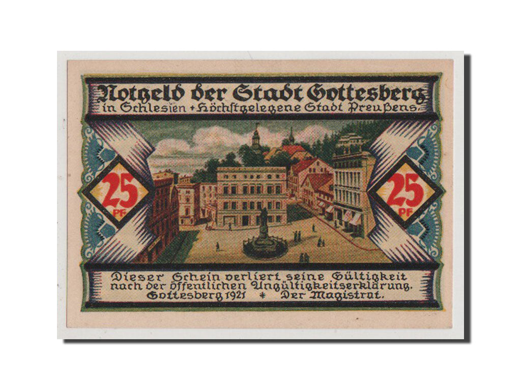 Billet, Allemagne, Gottesberg Stadt, 25 Pfennig, 1921, NEUF, Mehl:458.1