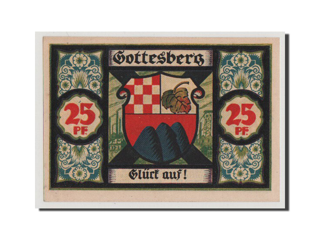 Billet, Allemagne, Gottesberg Stadt, 25 Pfennig, 1921, NEUF, Mehl:458.1
