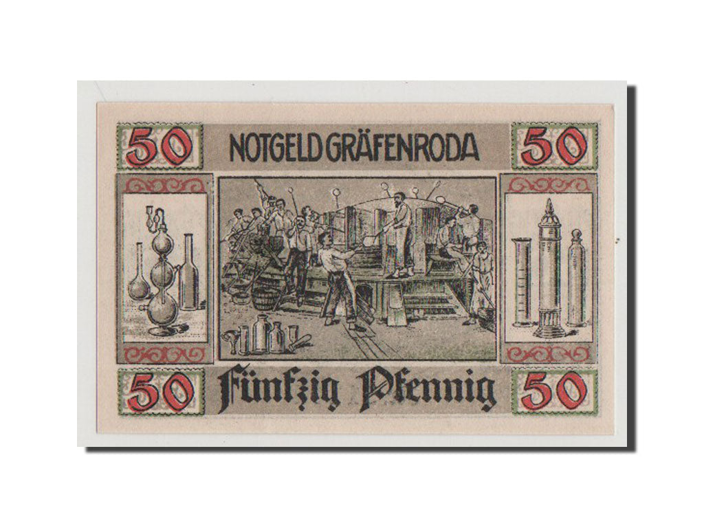 Banconote, Germania, Grafenroda, 50 Pfennig, 1921, FDS, Mehl:462.2