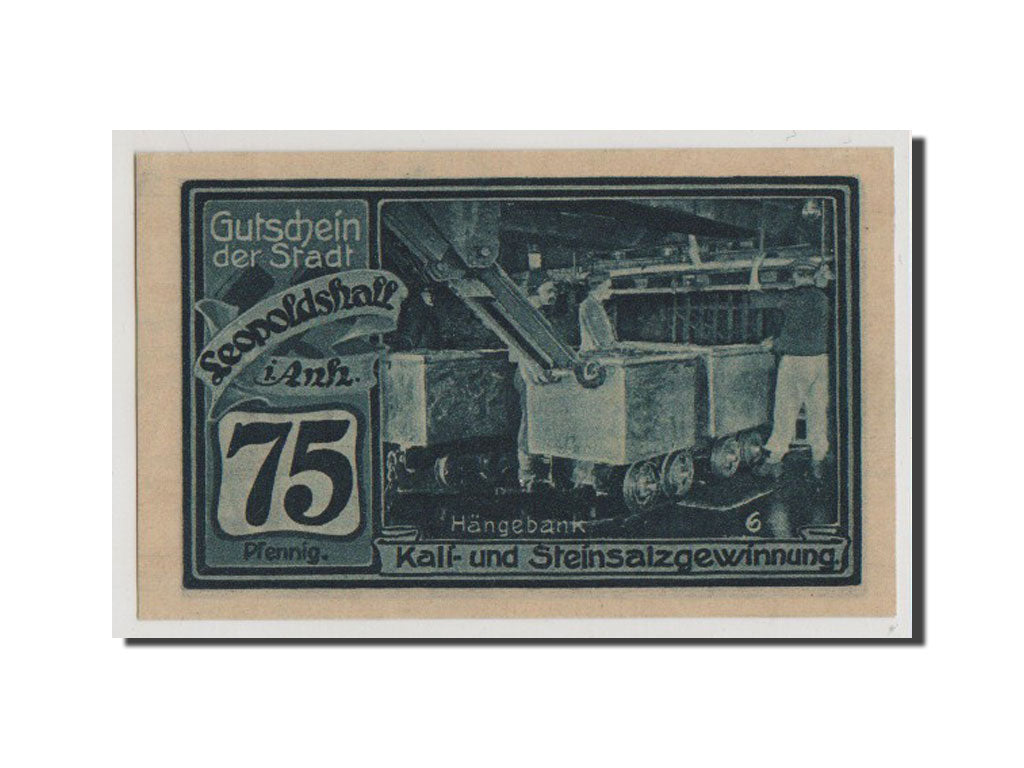 Banconote, Germania, Anhalt, 75 Pfennig, 1921, FDS, Mehl:794.1