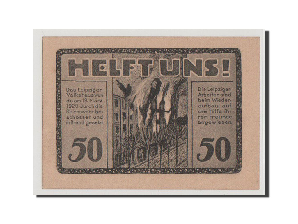 Geldschein, Deutschland, Leipzig Land Amtshauptmannschaft, 50 Pfennig, UNZ