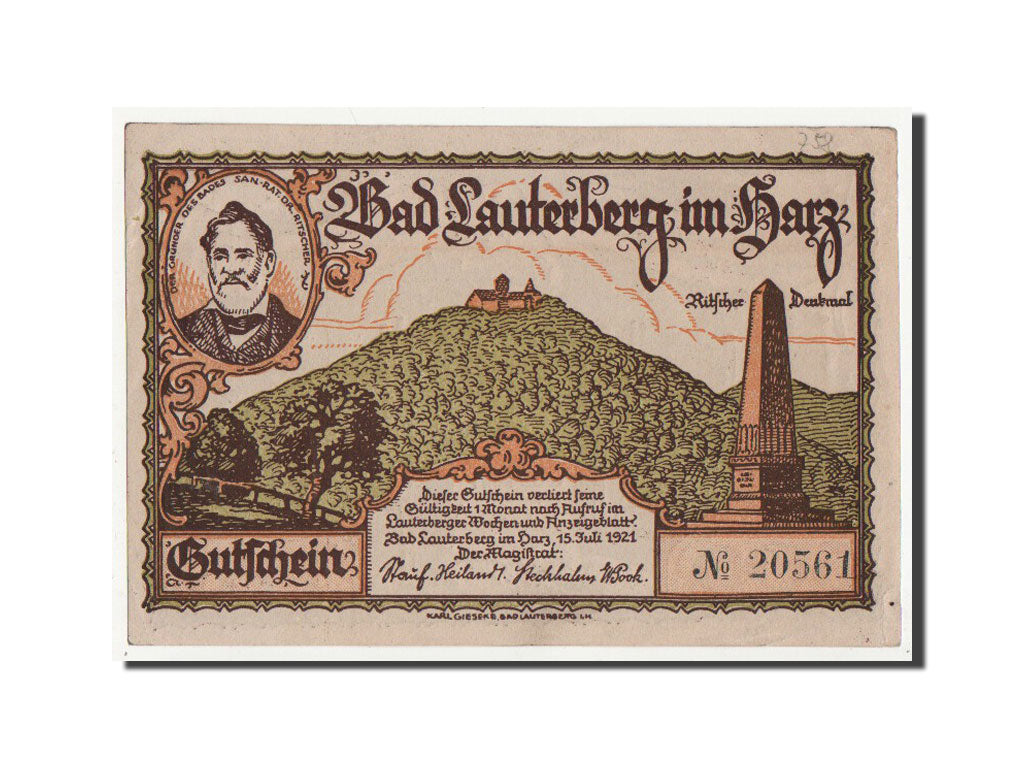 Geldschein, Deutschland, Lauterberg, 300 Pfennig, 1921, UNZ-, Mehl:779.1