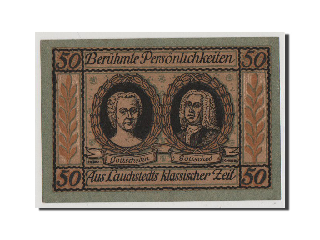 Billet, Allemagne, Lauchstedt Stadt, 50 Pfennig, 1921, NEUF, Mehl:773.1
