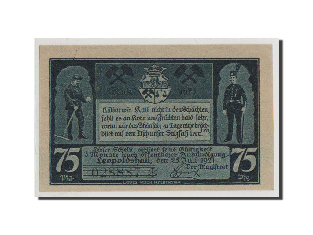 Banconote, Germania, Anhalt, 75 Pfennig, 1921, FDS, Mehl:794.1