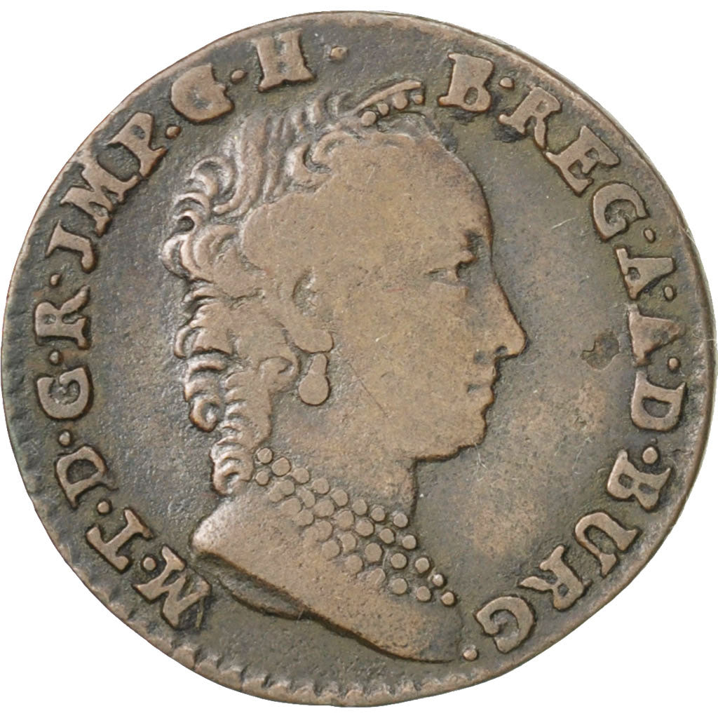 Paesi Bassi austriaci, Maria Theresa, Liard, Oord, 1752, Bruges, MB+, Rame, KM:2