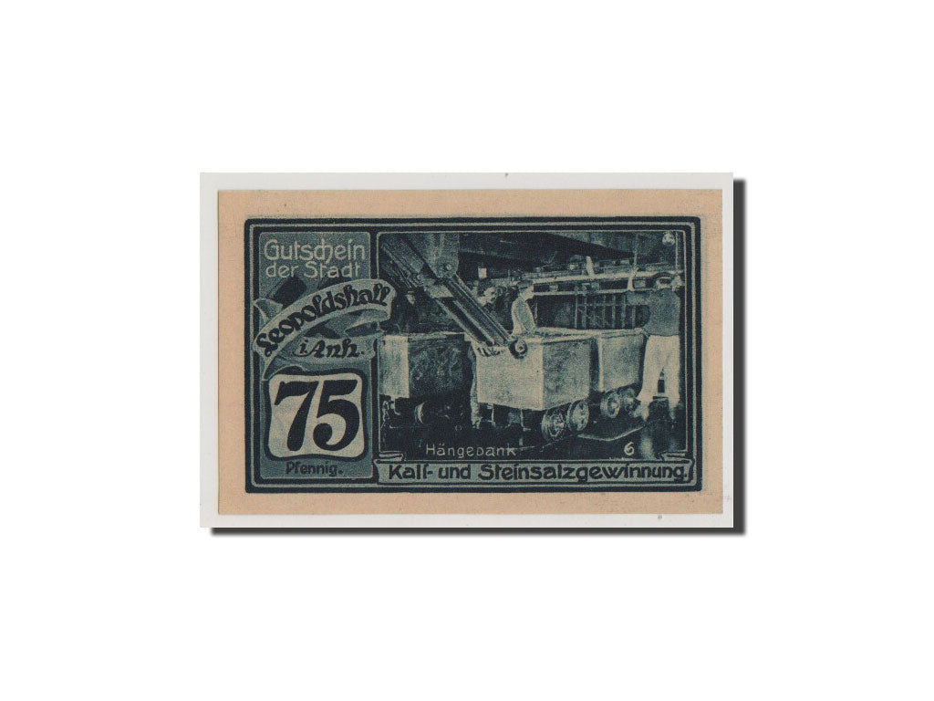 Banconote, Germania, Anhalt, 75 Pfennig, 1921, FDS, Mehl:794.1