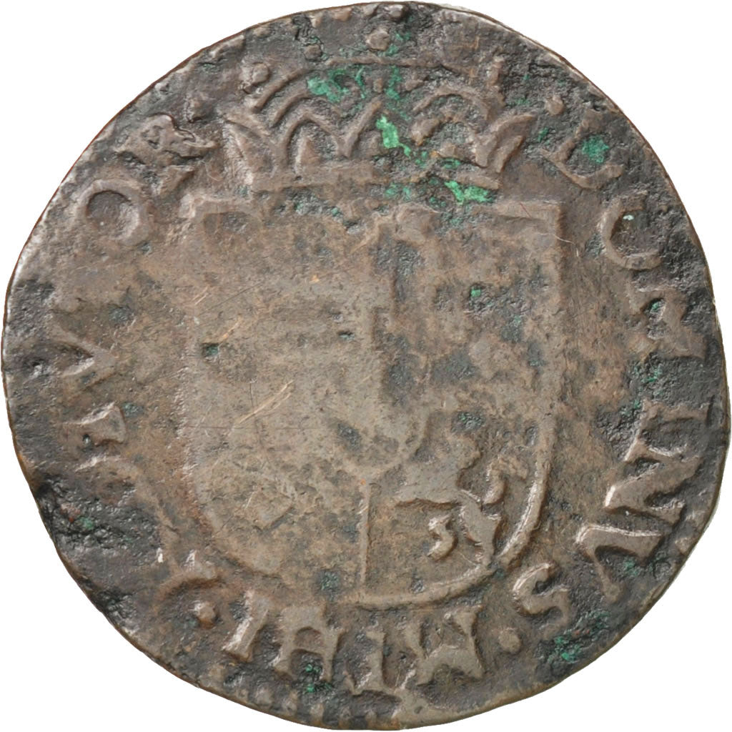 Francia, Liard, 1585, Mons, MB+, Rame