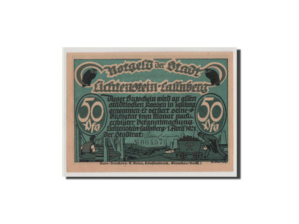 Banknote, Germany, Lichtenstein Callnberg, 50 Pfennig, 1921, UNC(65-70)