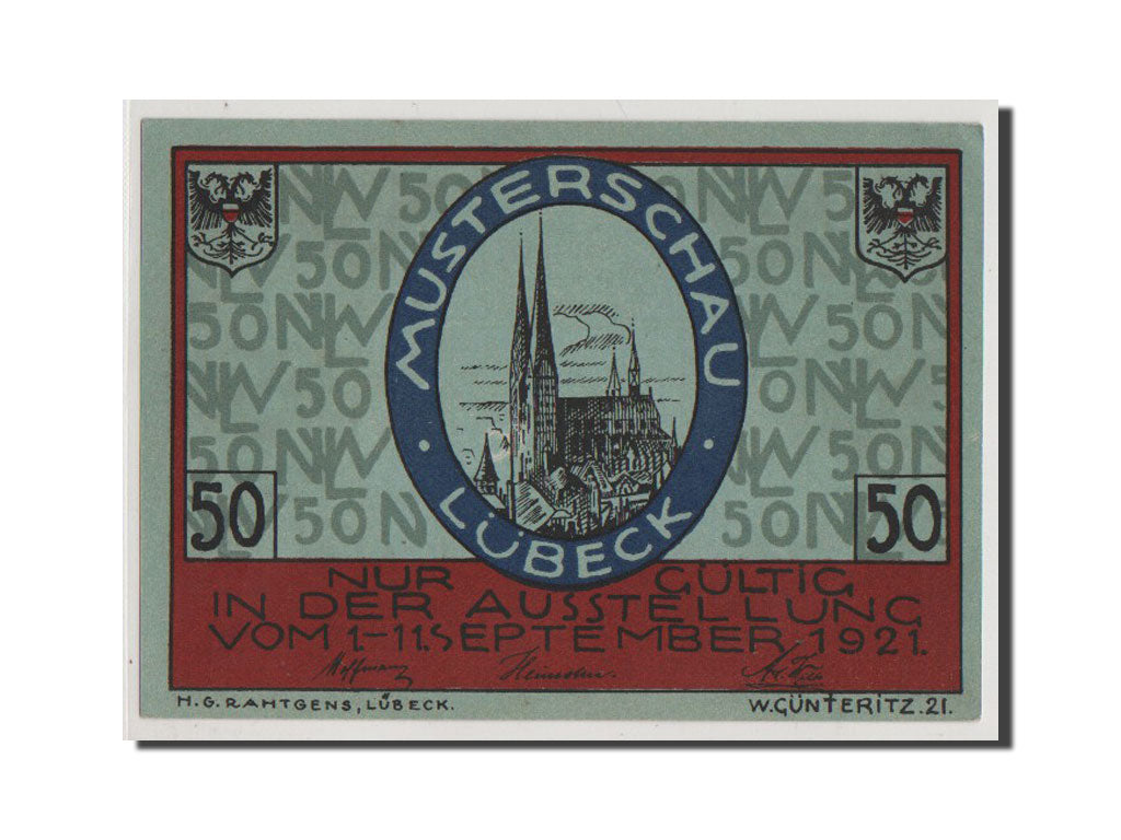 Geldschein, Deutschland, Lübeck, 50 Pfennig, 1921, UNZ, Mehl:827.1