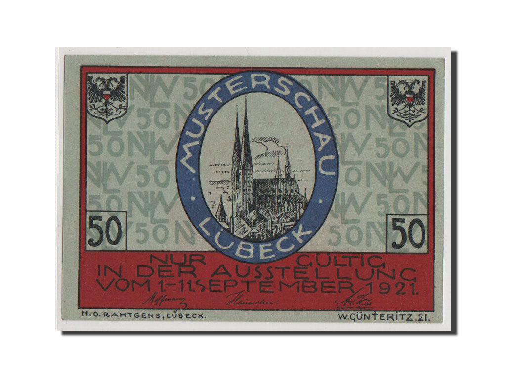 Billet, Allemagne, Lübeck, 50 Pfennig, 1921, NEUF, Mehl:827.1