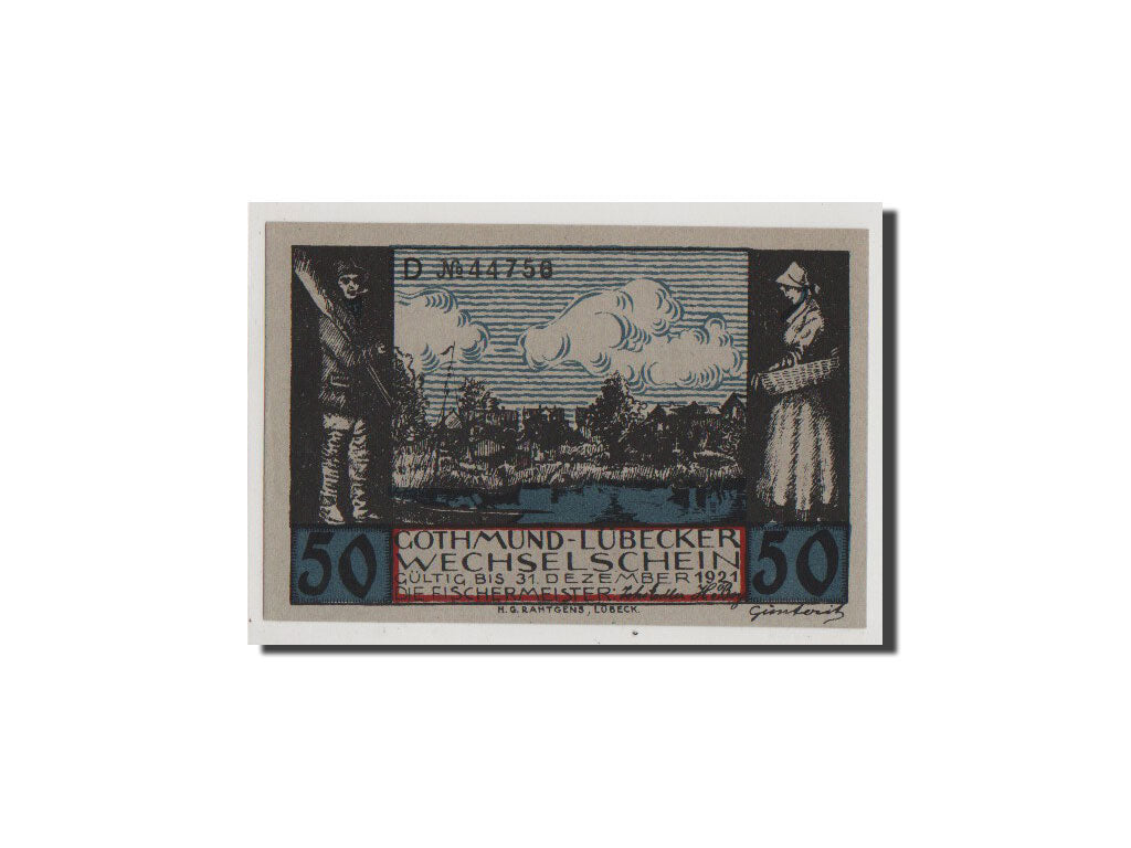 Geldschein, Deutschland, Lübeck, 50 Pfennig, 1921, UNZ, Mehl:823.1