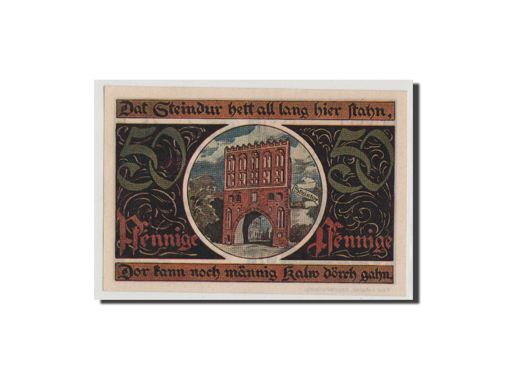 Banconote, Germania, Malchin Stadt, 50 Pfennig, FDS, Mehl:862.2