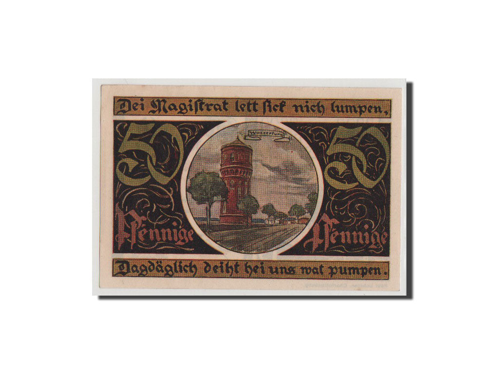 Banconote, Germania, Malchin Stadt, 50 Pfennig, FDS, Mehl:862.3