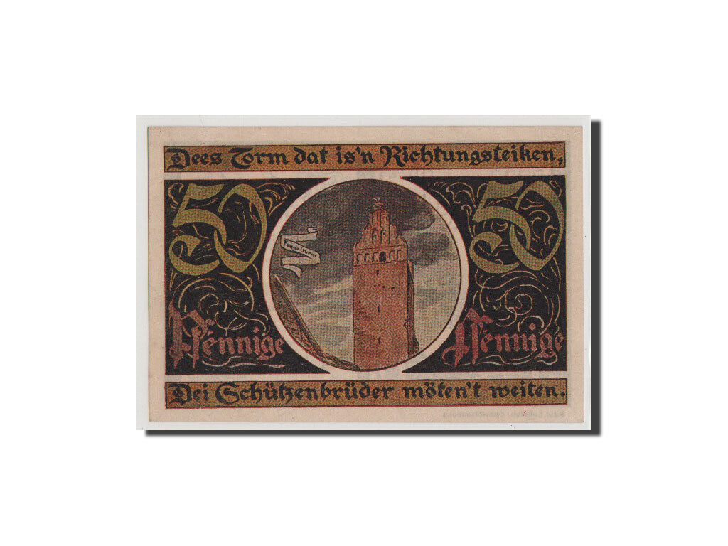 Banconote, Germania, Malchin Stadt, 50 Pfennig, FDS, Mehl:862.3