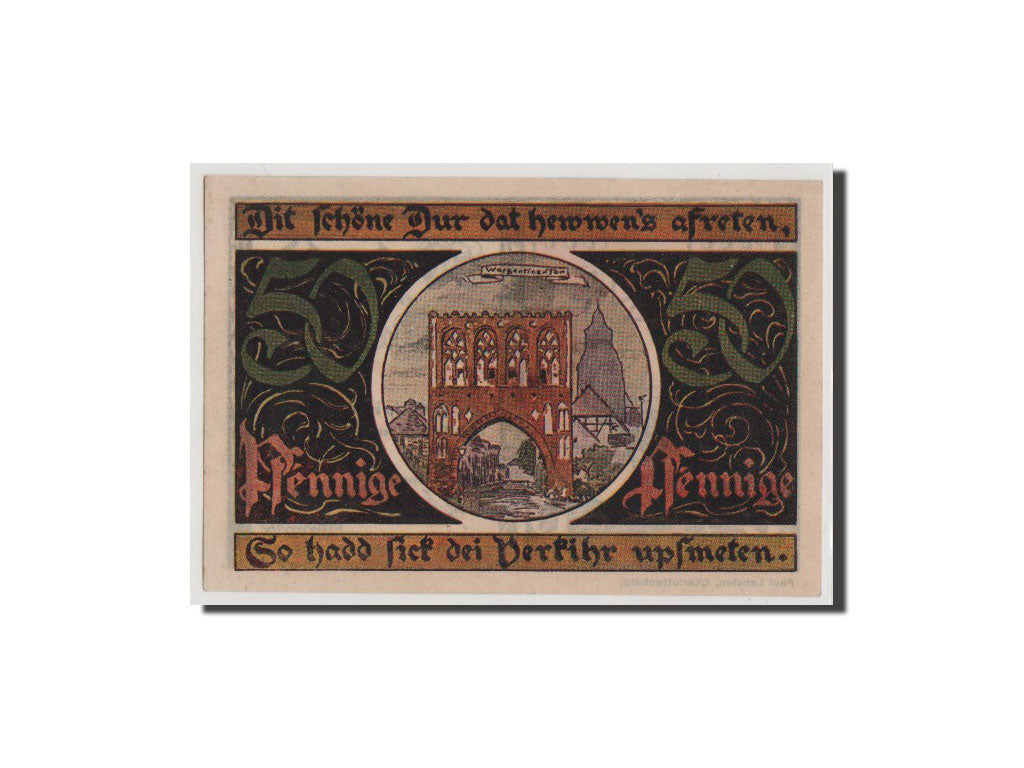 Banconote, Germania, Malchin Stadt, 50 Pfennig, FDS, Mehl:862.3