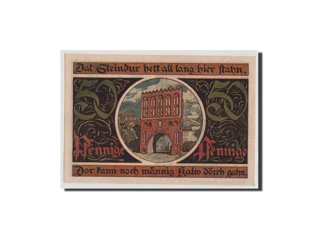 Geldschein, Deutschland, Malchin Stadt, 50 Pfennig, UNZ, Mehl:862.3