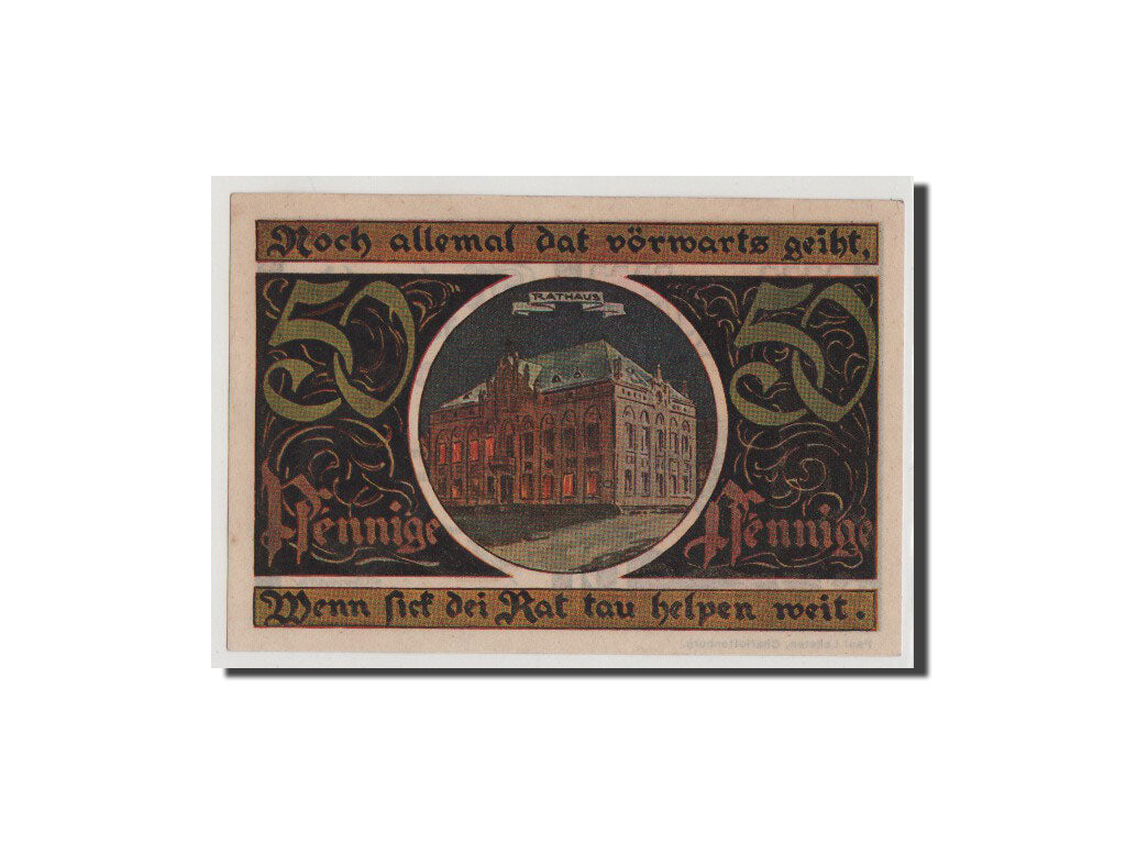 Banconote, Germania, Malchin Stadt, 50 Pfennig, FDS, Mehl:862.3