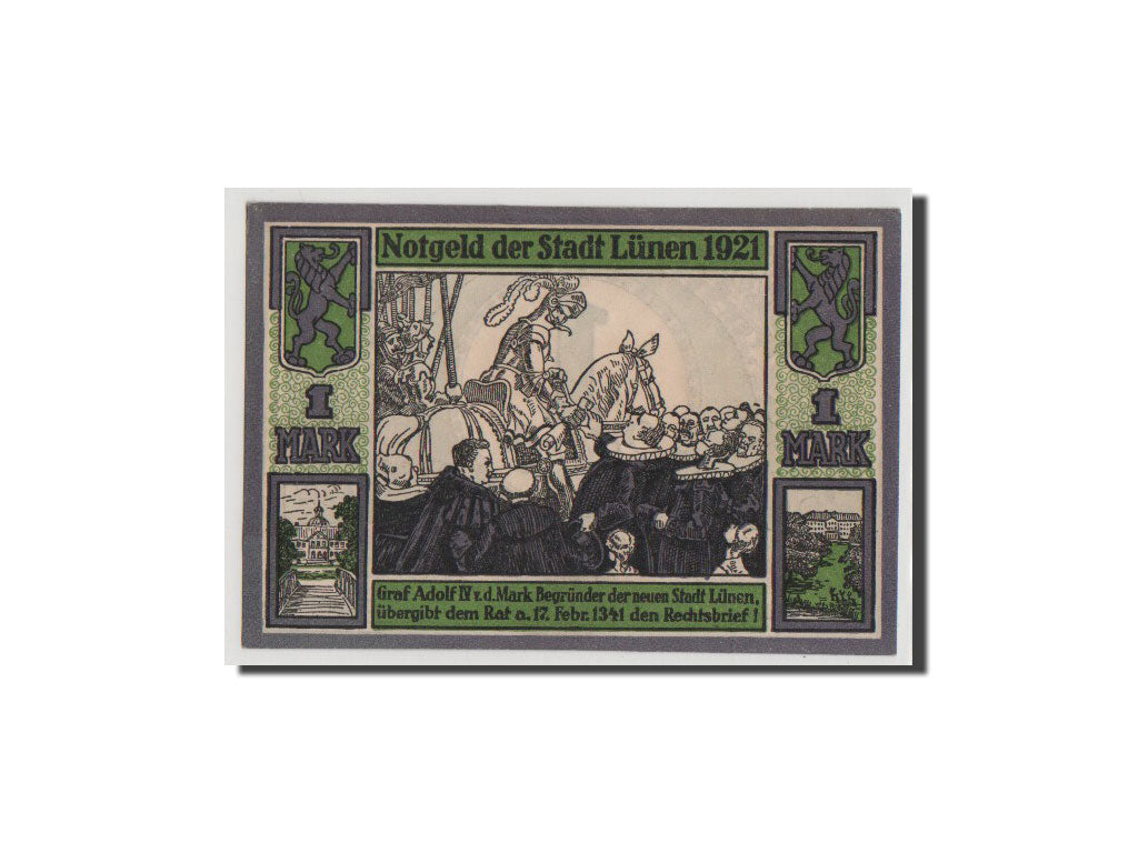 Banknote, Germany, Lunen Stadt, 1 Mark, 1921, UNC(65-70), Mehl:841.1