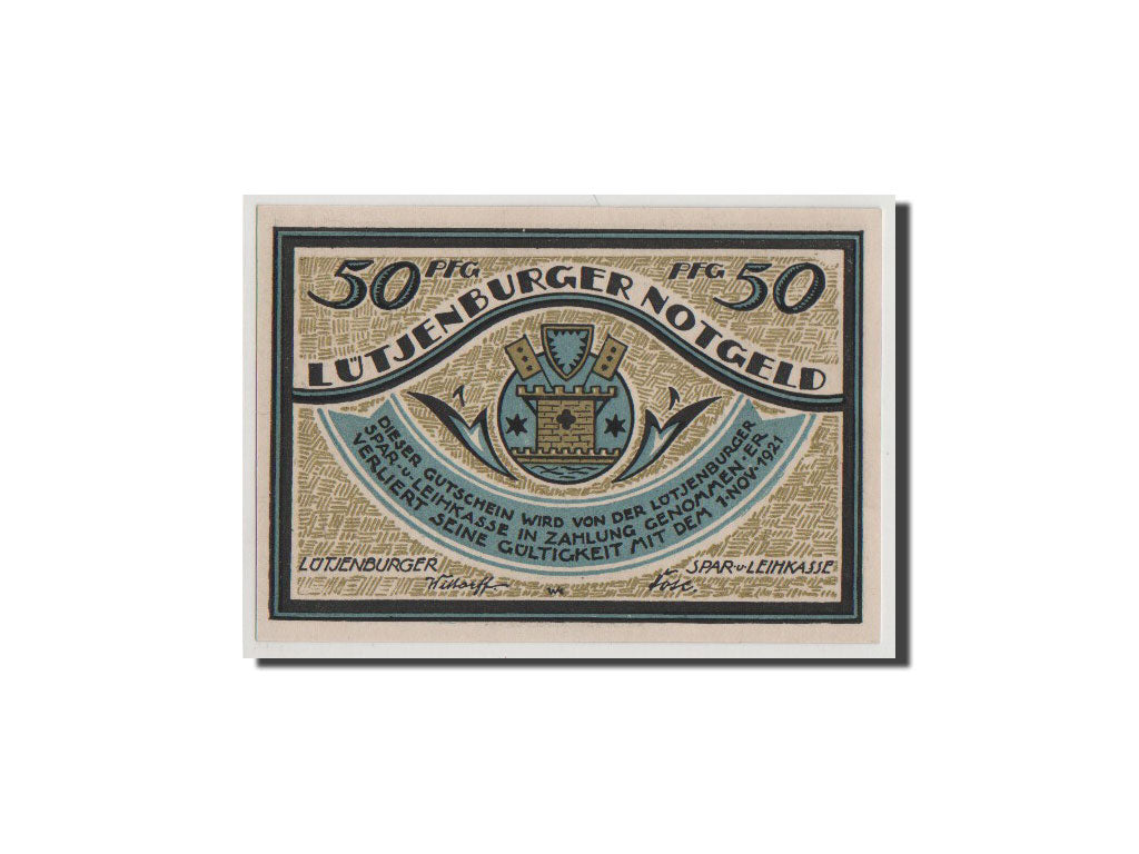 Billet, Allemagne, Lutjenburg, 50 Pfennig, NEUF, Mehl:842.1