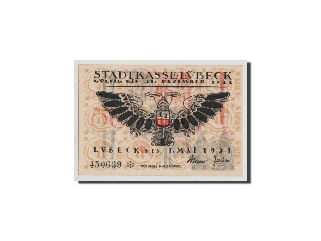 Banconote, Germania, Lübeck, 50 Pfennig, 1921, FDS, Mehl:831.2