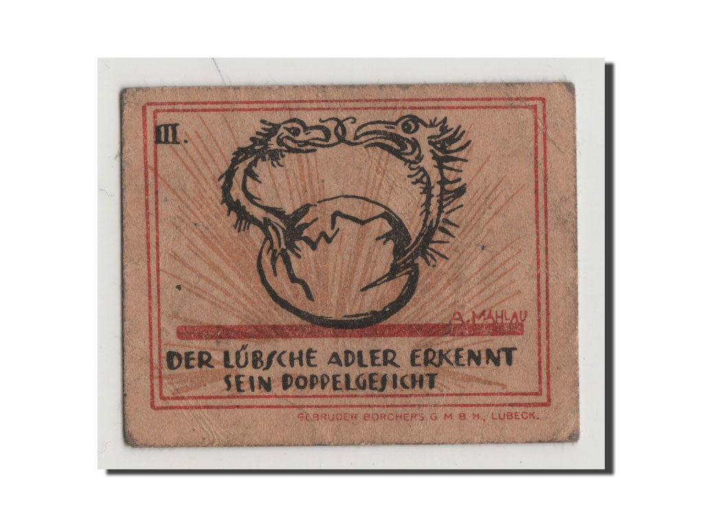 Billet, Allemagne, Lübeck, 20 Pfennig, 1921, SPL+, Mehl:831.1