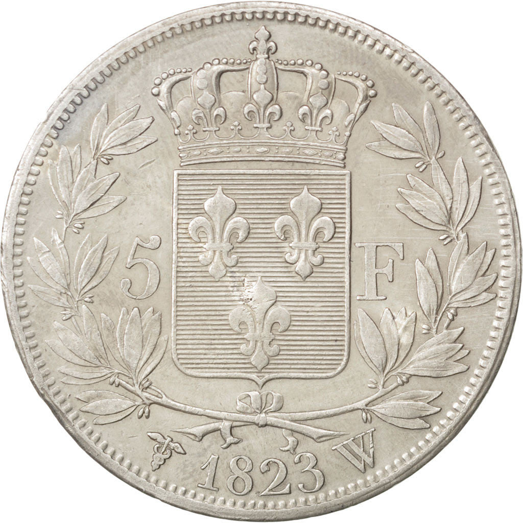 Monnaie, France, Louis XVIII, Louis XVIII, 5 Francs, 1823, Lille, TTB+, Argent