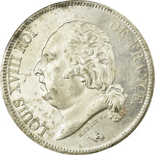 Moneda, Francia, Louis XVIII, Louis XVIII, 5 Francs, 1824, Lille, EBC+, Plata