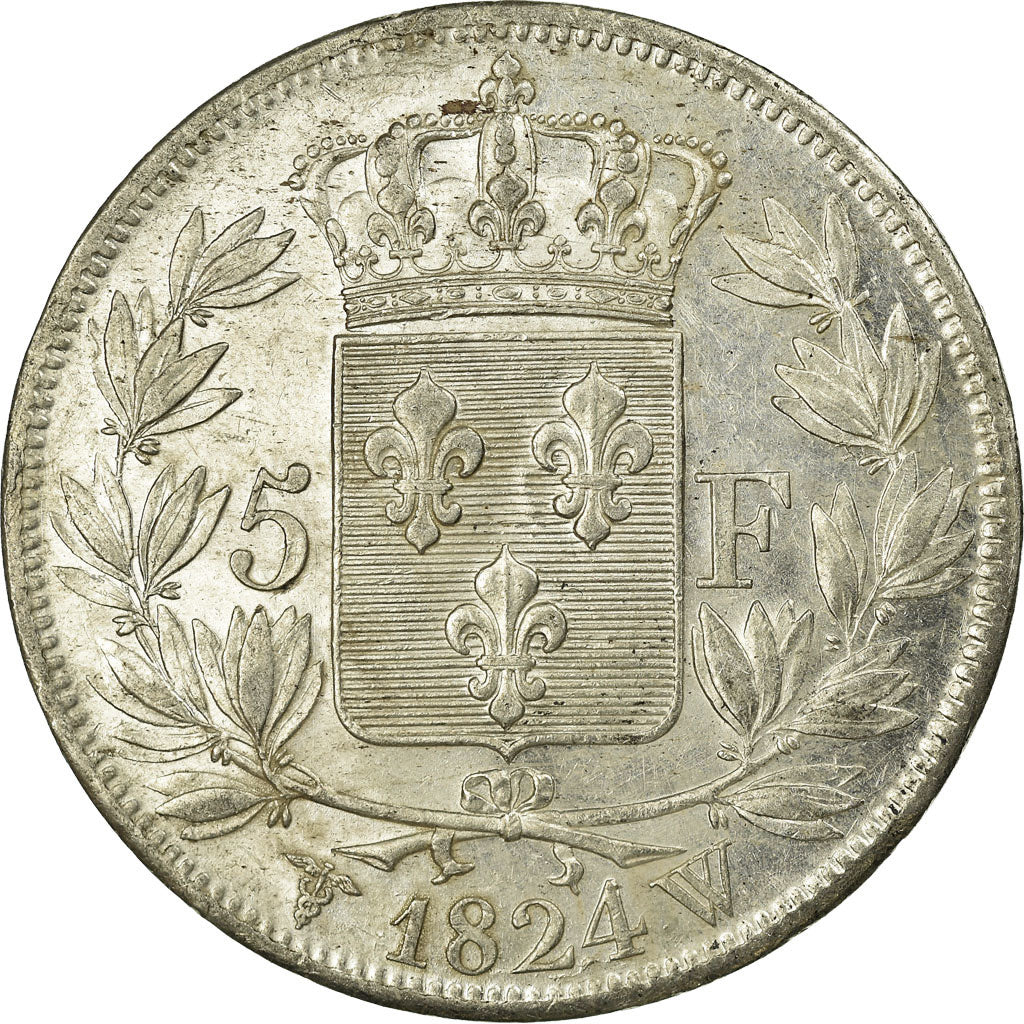 Münze, Frankreich, Louis XVIII, Louis XVIII, 5 Francs, 1824, Lille, VZ, Silber