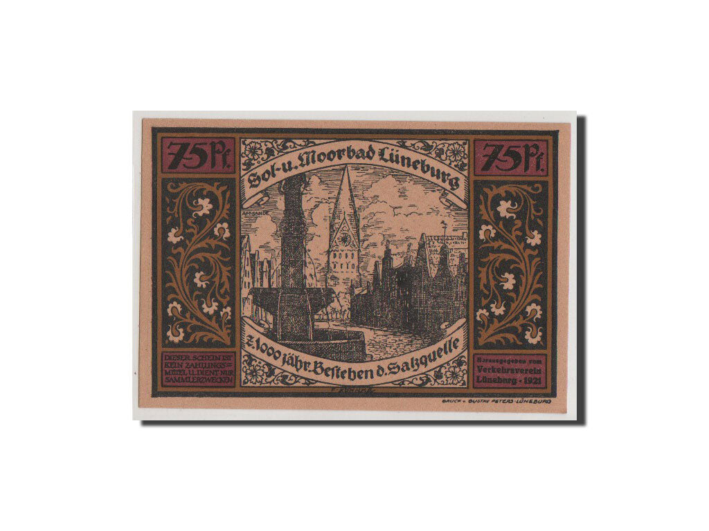 Banknote, Germany, Luneburg Stadt, 75 Pfennig, 1921, UNC(65-70), Mehl:840.2