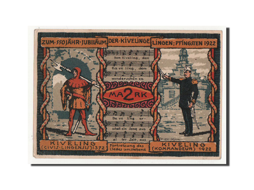 Banknote, Germany, Lingen Stadt, 2 Mark, 1922, UNC(64), Mehl:803.4