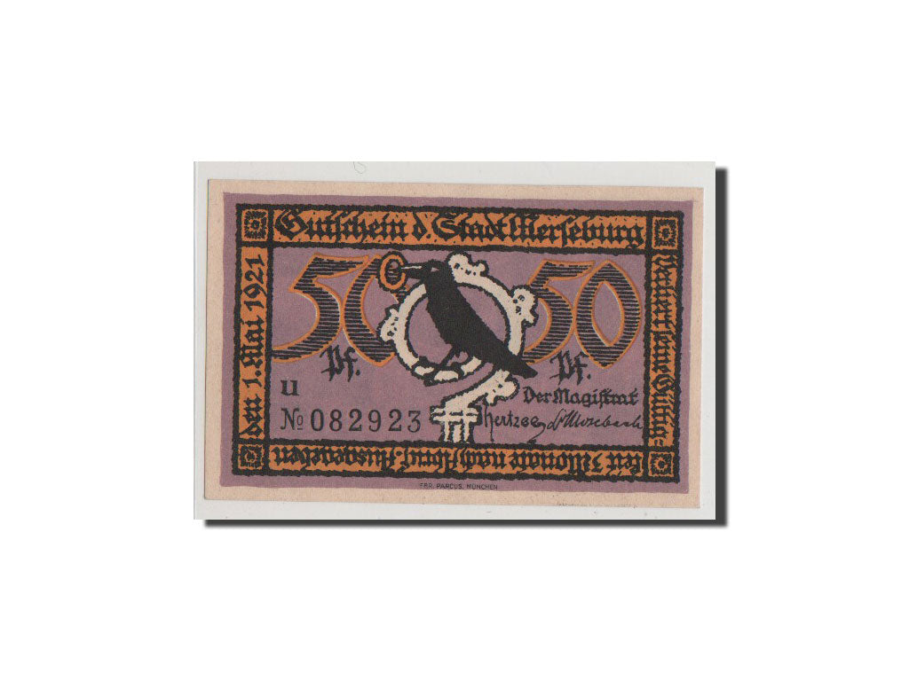 Banknote, Germany, Merseburg Stadt, 50 Pfennig, 1921, UNC(65-70), Mehl:884.1