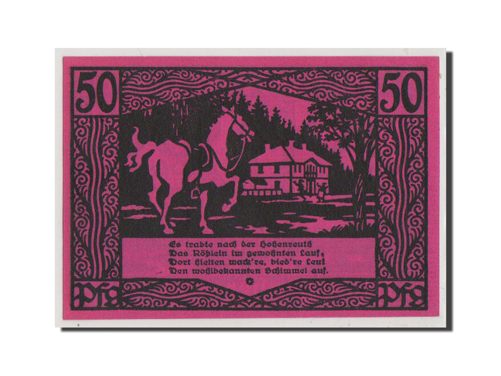 Banconote, Germania, Munchenbernsdorf, 50 Pfennig, 1921, FDS, Mehl:911.1