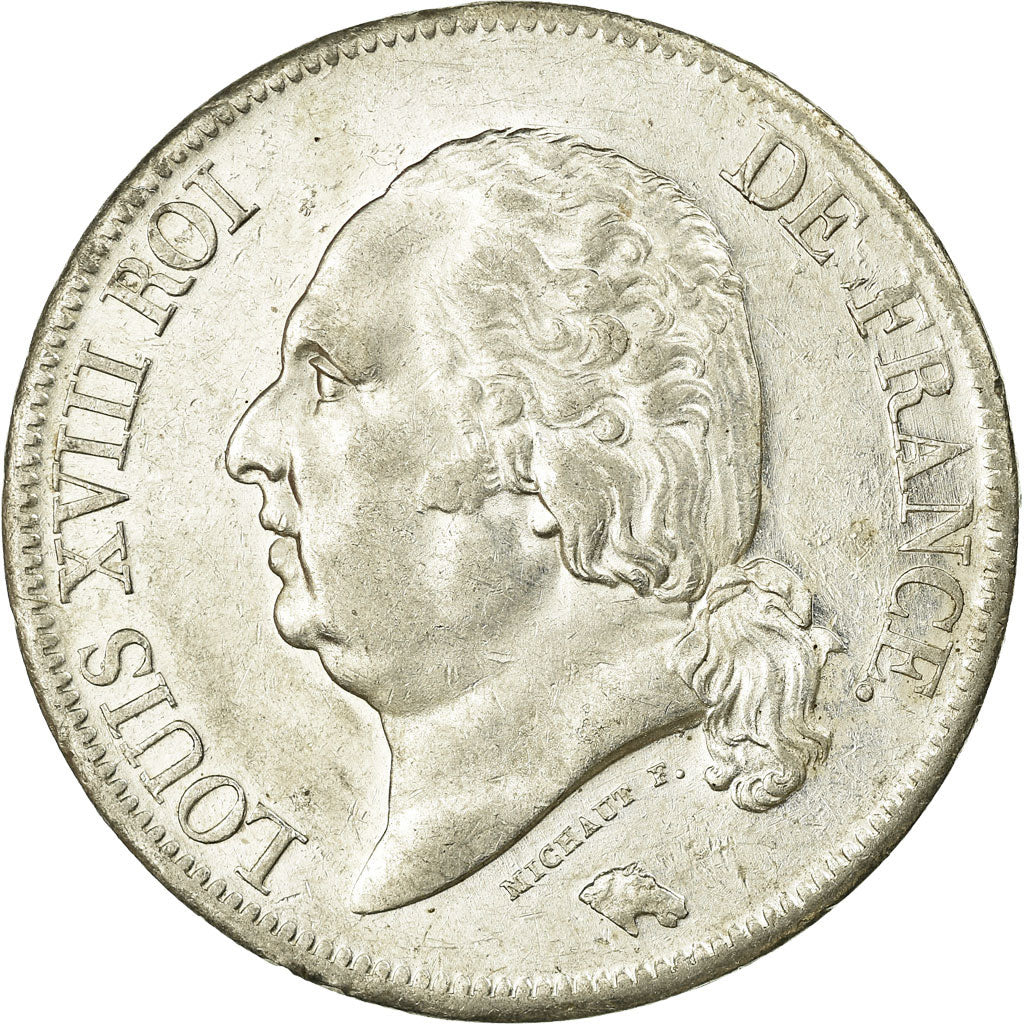 Monnaie, France, Louis XVIII, Louis XVIII, 5 Francs, 1822, Paris, TTB+, Argent