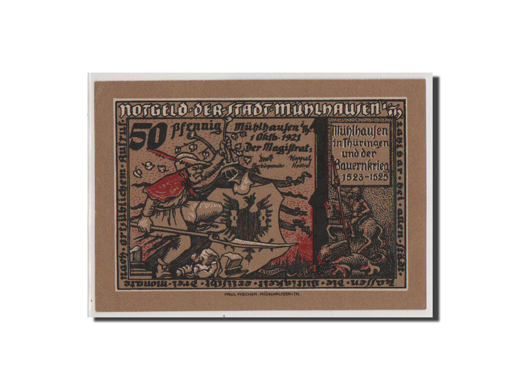 Geldschein, Deutschland, Provinz Sachsen, Thüringischer Teil, 50 Pfennig, 1921