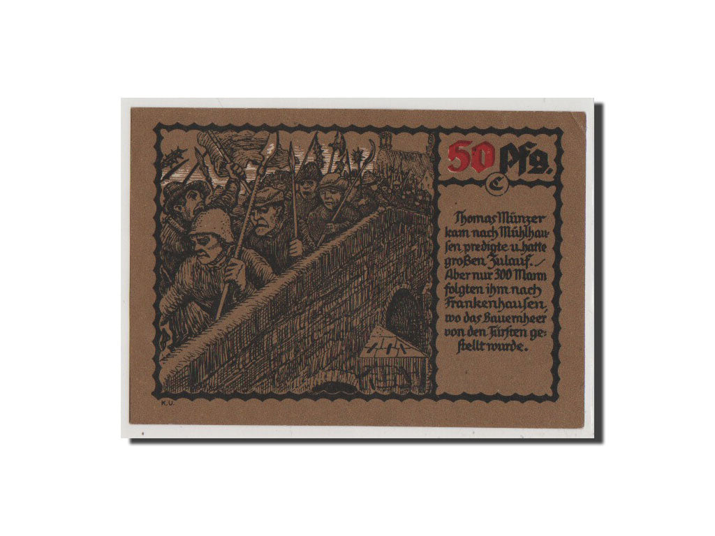 Geldschein, Deutschland, Provinz Sachsen, Thüringischer Teil, 50 Pfennig, 1921