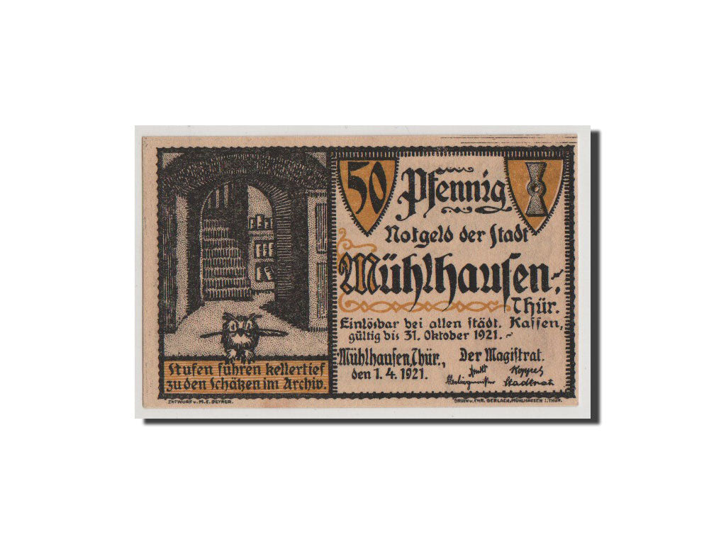 Geldschein, Deutschland, Provinz Sachsen, Thüringischer Teil, 50 Pfennig, 1921