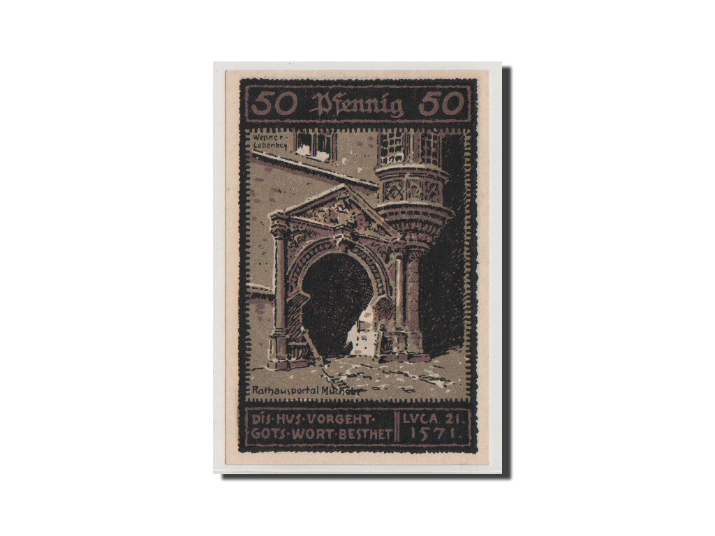 Billete, Alemania, Mucheln Stadt, 50 Pfennig, 1921, UNC, Mehl:902.1