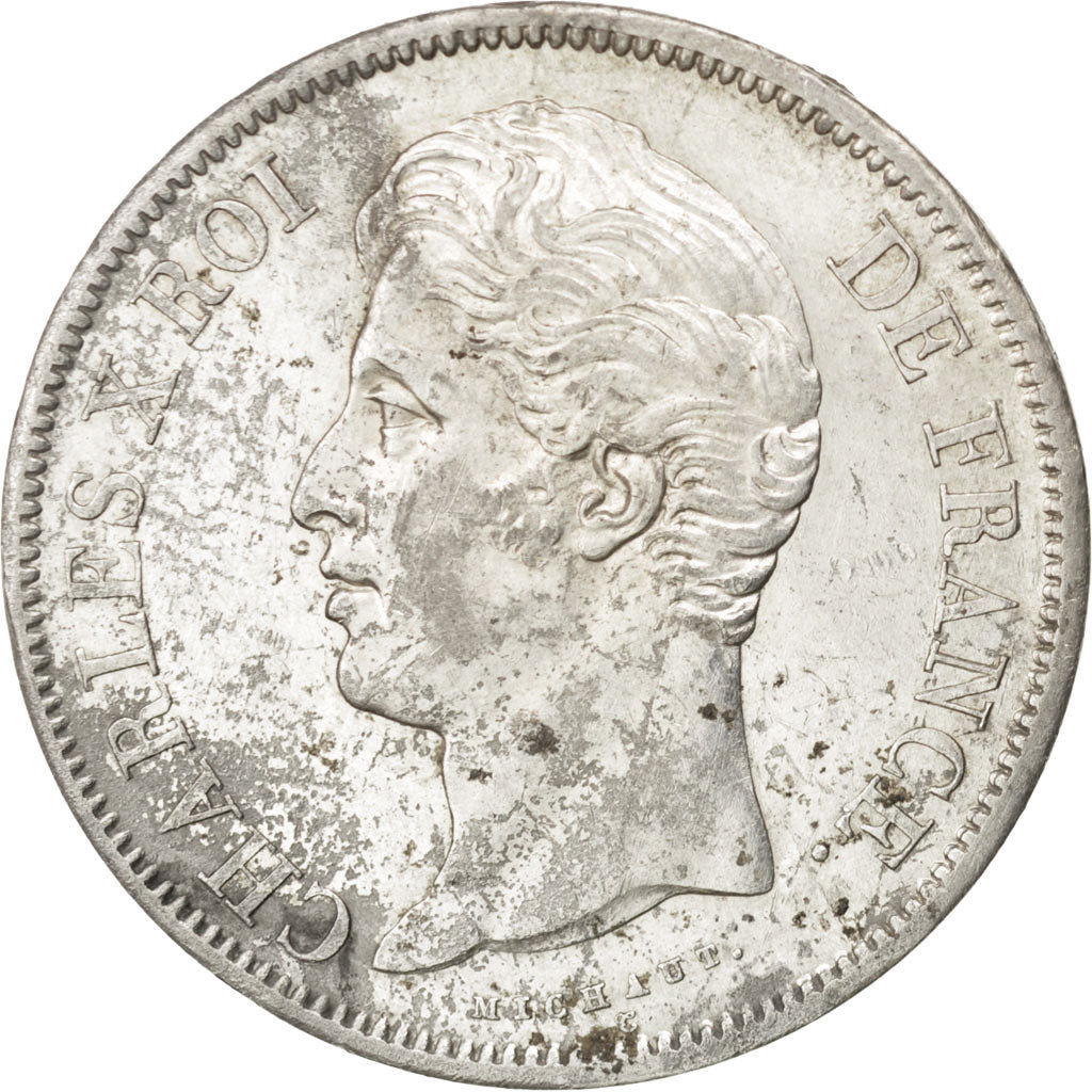 Moneta, Francia, Charles X, 5 Francs, 1829, Paris, BB, Argento, KM:728.1