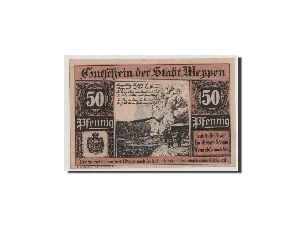 Banconote, Germania, Meppen, 50 Pfennig, 1921, FDS, Mehl:883.1