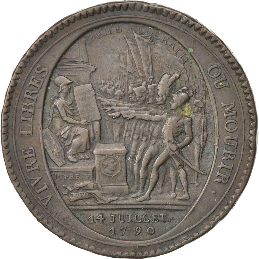Constitution, Monnaie de Confiance de 5 Sols de Monneron, 1792, Brandon 223