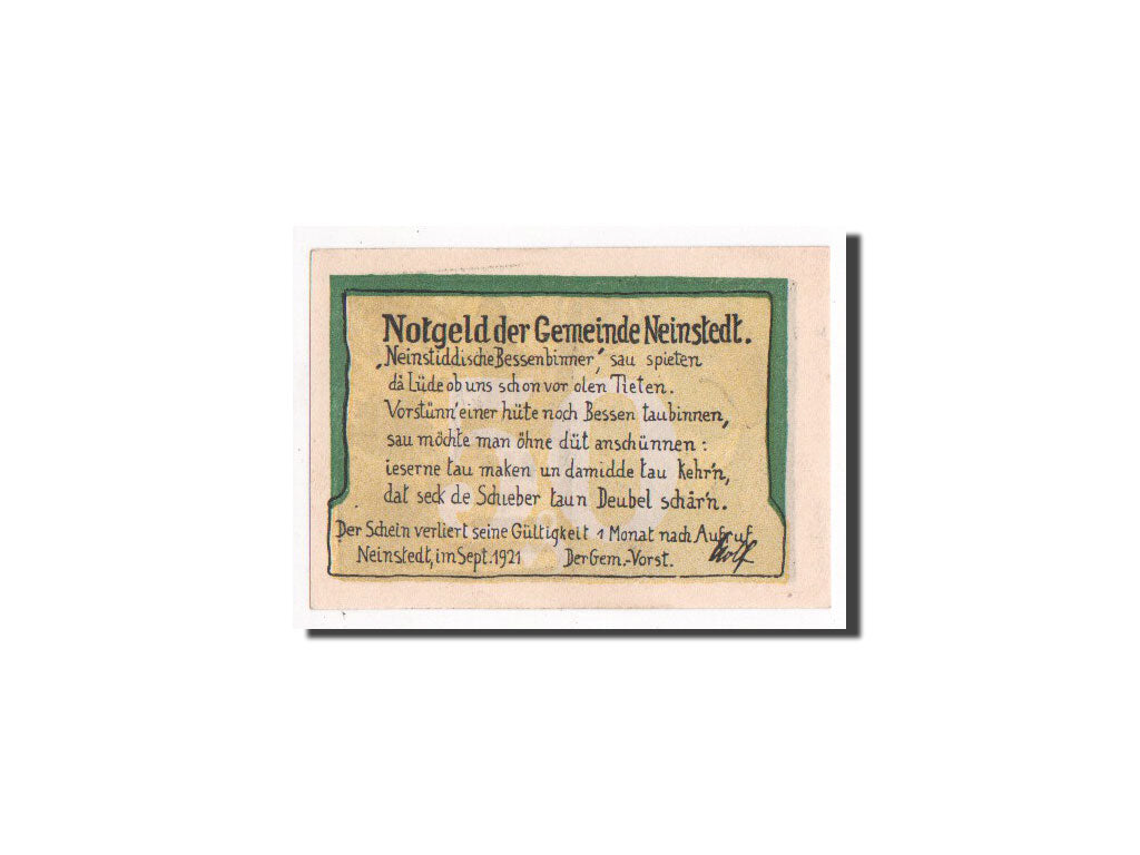 Germania, Neinstedt, 50 Pfennig, 1921, 1921-09-01, FDS, Mehl:933.2