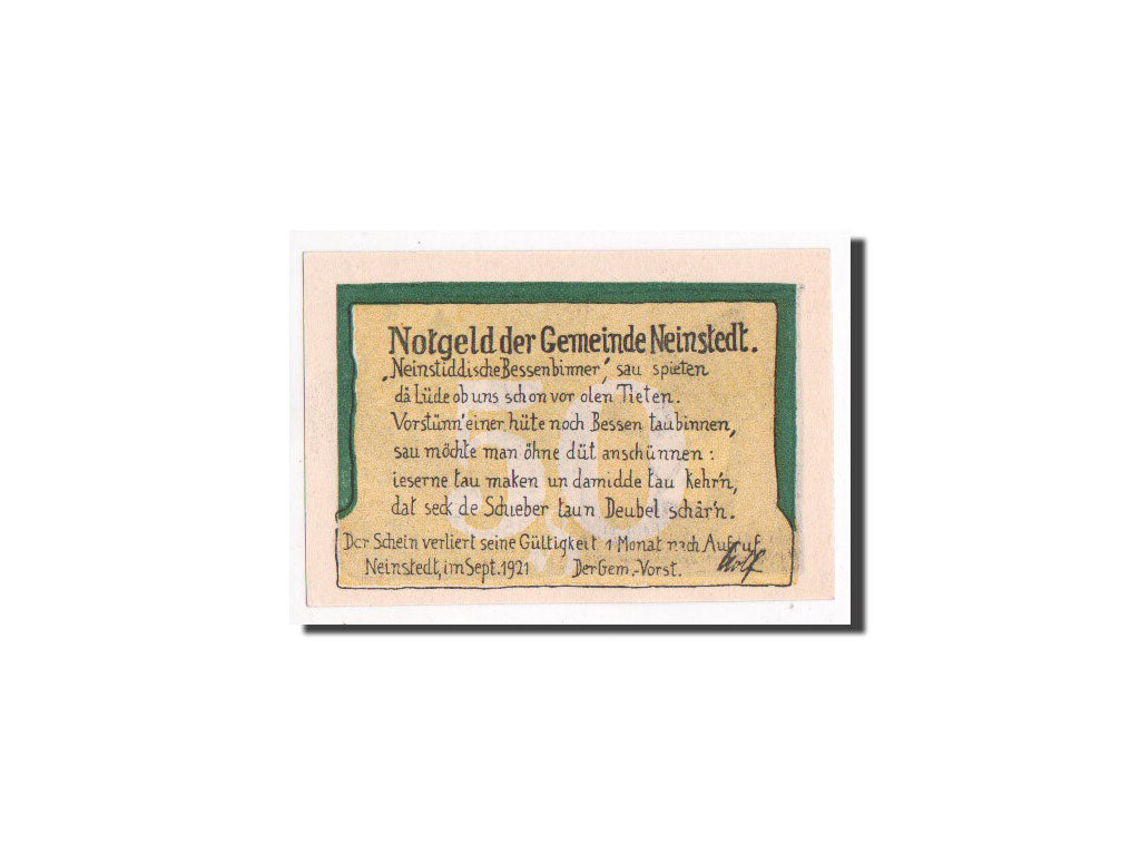 Germany, Neinstedt, 50 Pfennig, 1921, 1921-09-01, UNC(65-70), Mehl #933.2