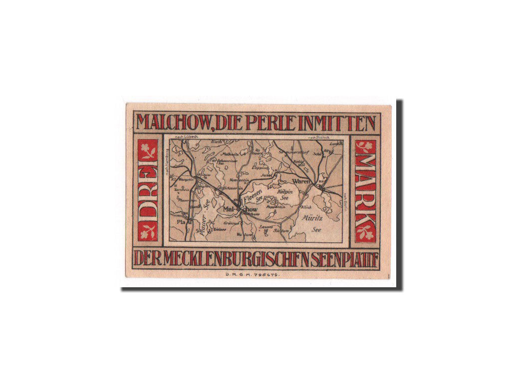 Germany, Malchow Stadt, 3 Mark, UNC(65-70), Mehl #863.3c