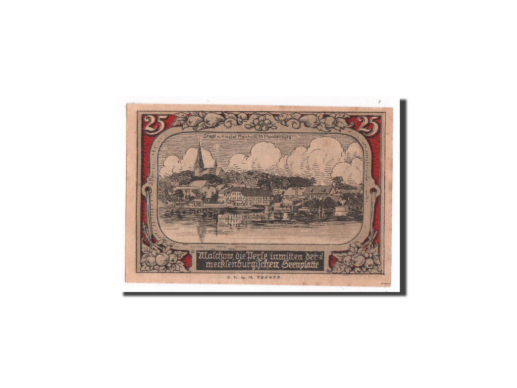 Geldschein, Deutschland, Malchow Stadt, 25 Pfennig, UNZ-, Mehl:863.3a