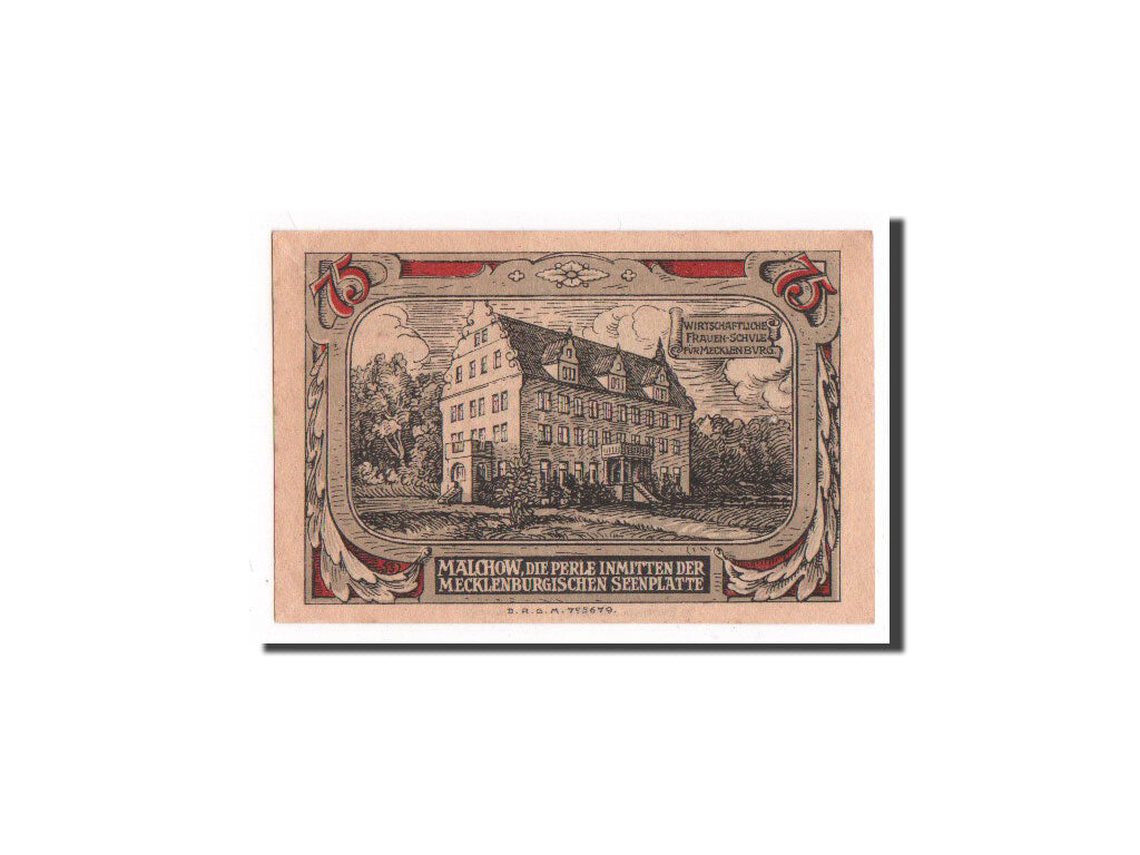 Geldschein, Deutschland, Malchow Stadt, 75 Pfennig, UNZ-, Mehl:863.3a
