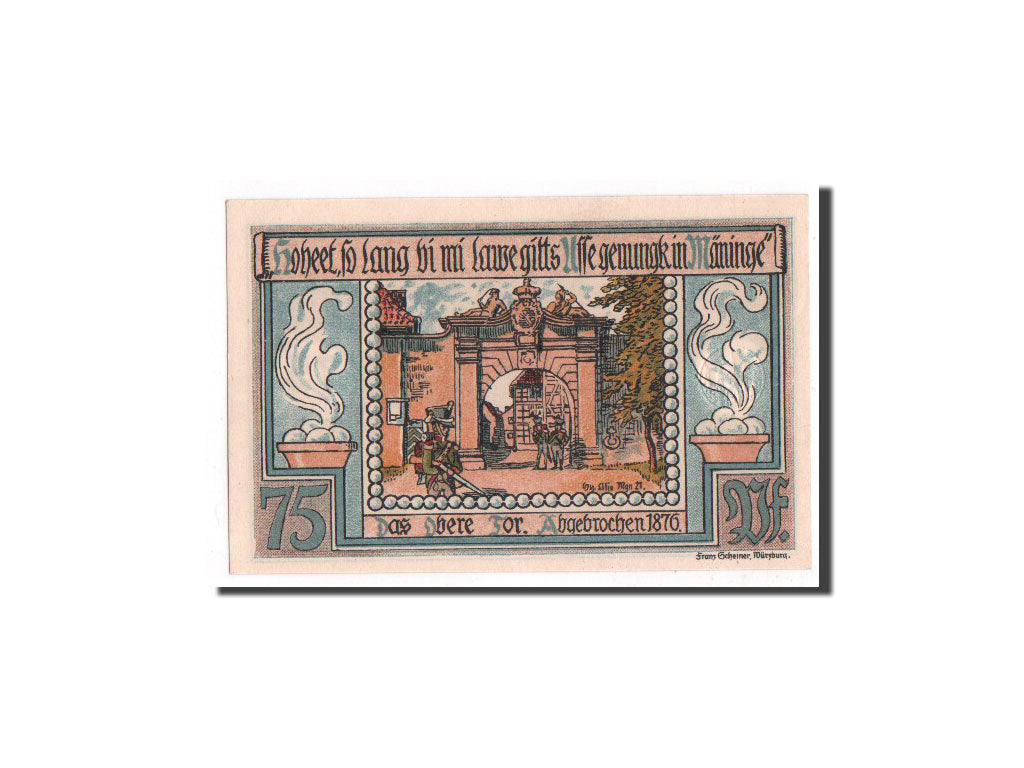 Billete, Alemania, Meiningen Stadt, 75 Pfennig, 1921, UNC, Mehl:877.2